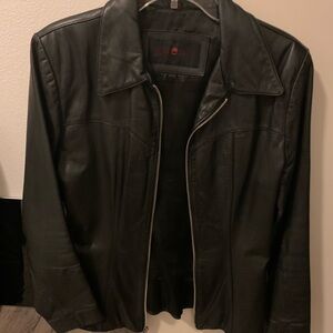 Guess Black Leather Jacket